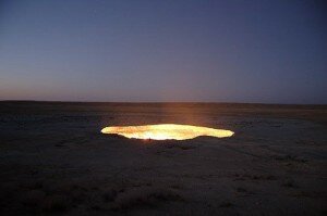 ‘The Door to Hell’, burning gas deposits in Derweze, Turkmenistan